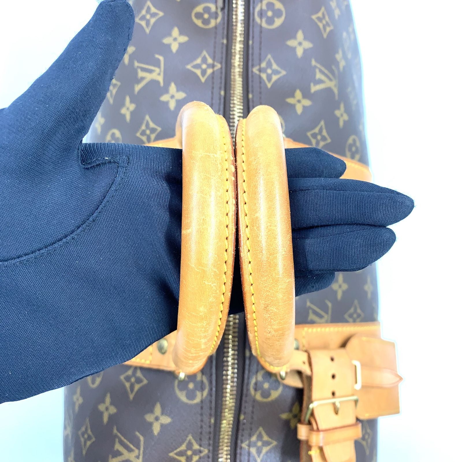 Louis Vuitton Keepall 45 Monogram Leather Brown Light Boston Bag Gold — view 6