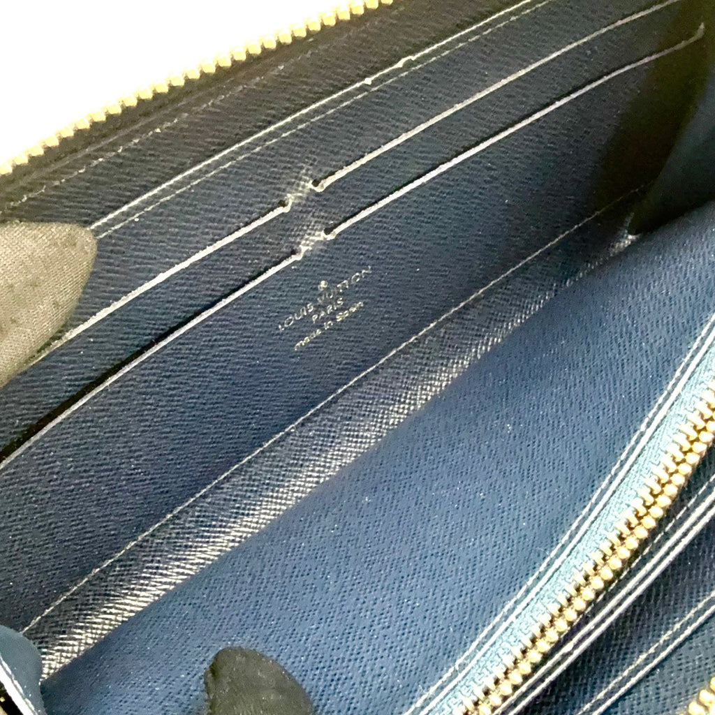 Louis Vuitton Zippy Wallet Epi Leather Blue Zip Around Silver — view 7