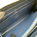 Louis Vuitton Zippy Wallet Epi Leather Blue Zip Around Silver — view 7