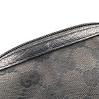 Gucci GG Pattern Leather Canvas Black Pouch Silver — view 8