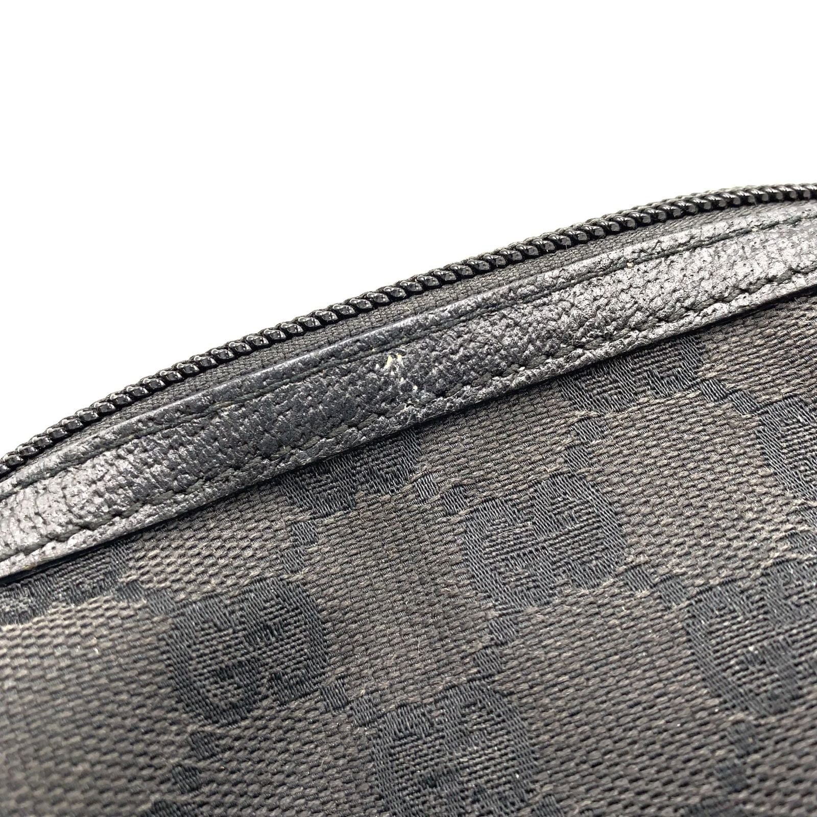 Gucci GG Pattern Leather Canvas Black Pouch Silver — view 8