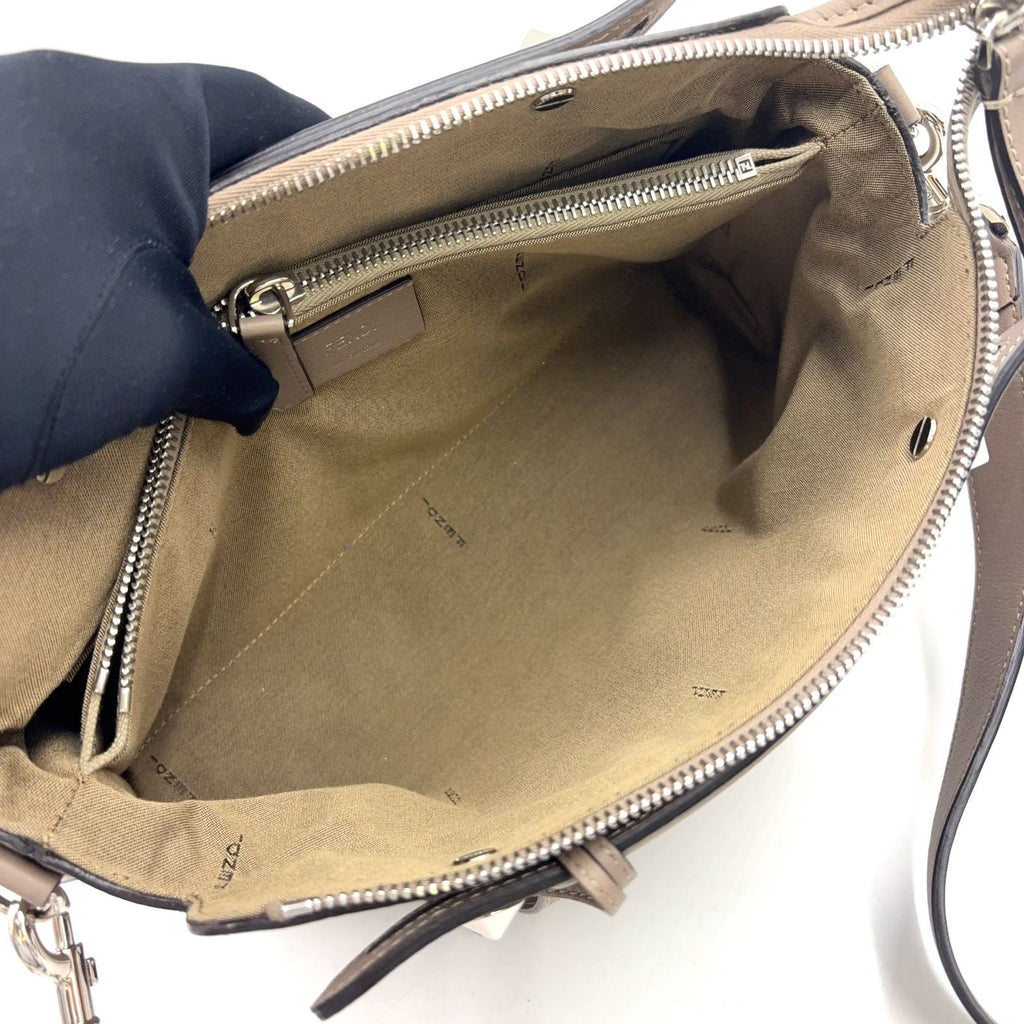 Fendi by the Way 2-Way Shoulder Leather Beige Handbag Silver — view 7