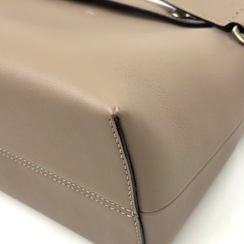 Fendi by the Way 2-Way Shoulder Leather Beige Handbag Silver — view 6