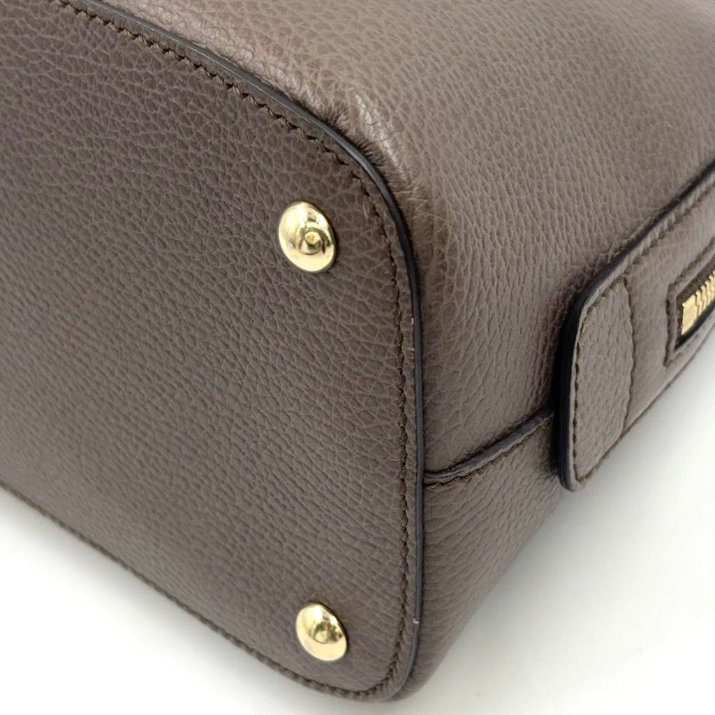 Gucci Dara Interlocking 2-Way Shoulder Leather Gray Handbag Silver — view 6