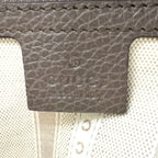 Gucci Dara Interlocking 2-Way Shoulder Leather Gray Handbag Silver — view 4