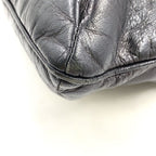 Fendi FF Logo Leather Black Shoulder Bag Gold — view 6