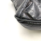 Fendi FF Logo Leather Black Shoulder Bag Gold — view 5