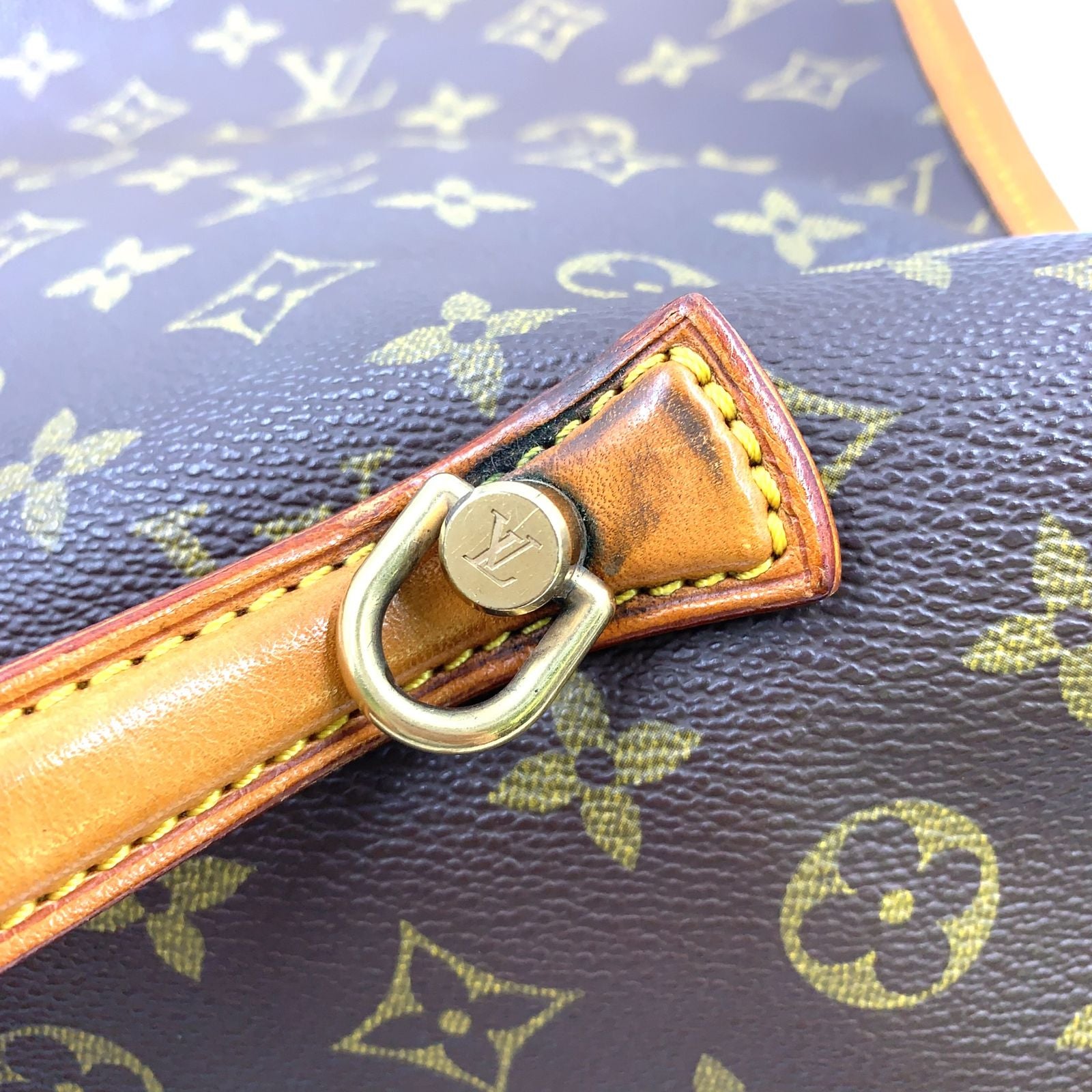 Louis Vuitton Beverly Monogram 2-Way Leather Brown Light Handbag Gold — view 7