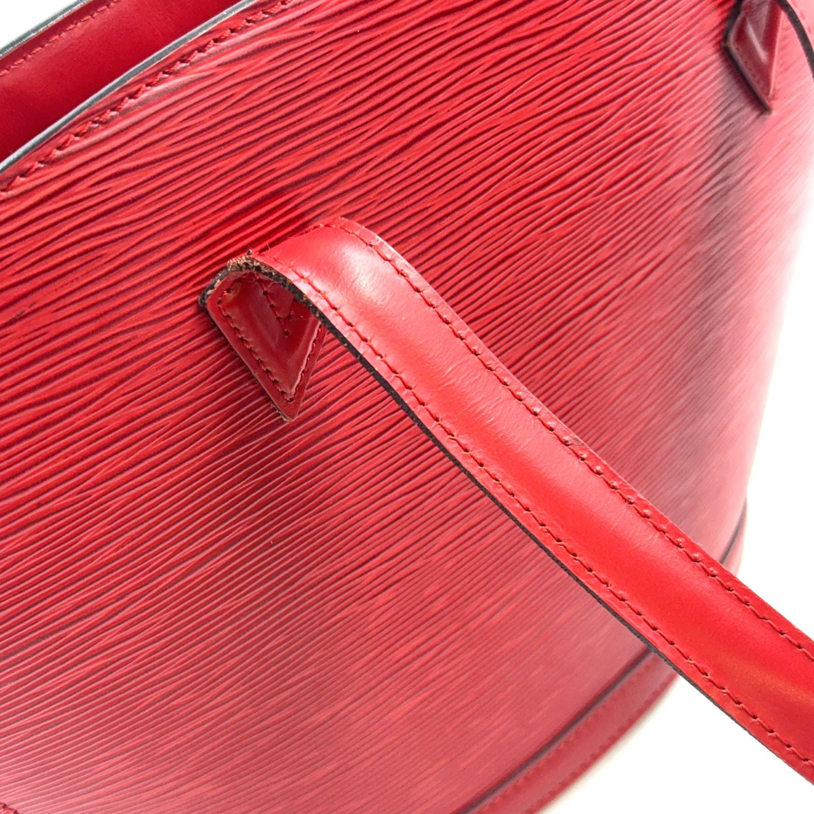 Louis Vuitton Saint Jacques Epi Castilian Red Leather Handbag Gold — view 9
