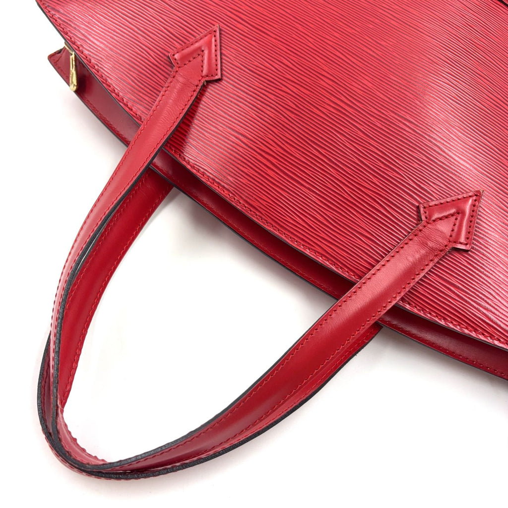 Louis Vuitton Saint Jacques Epi Castilian Red Leather Handbag Gold — view 7