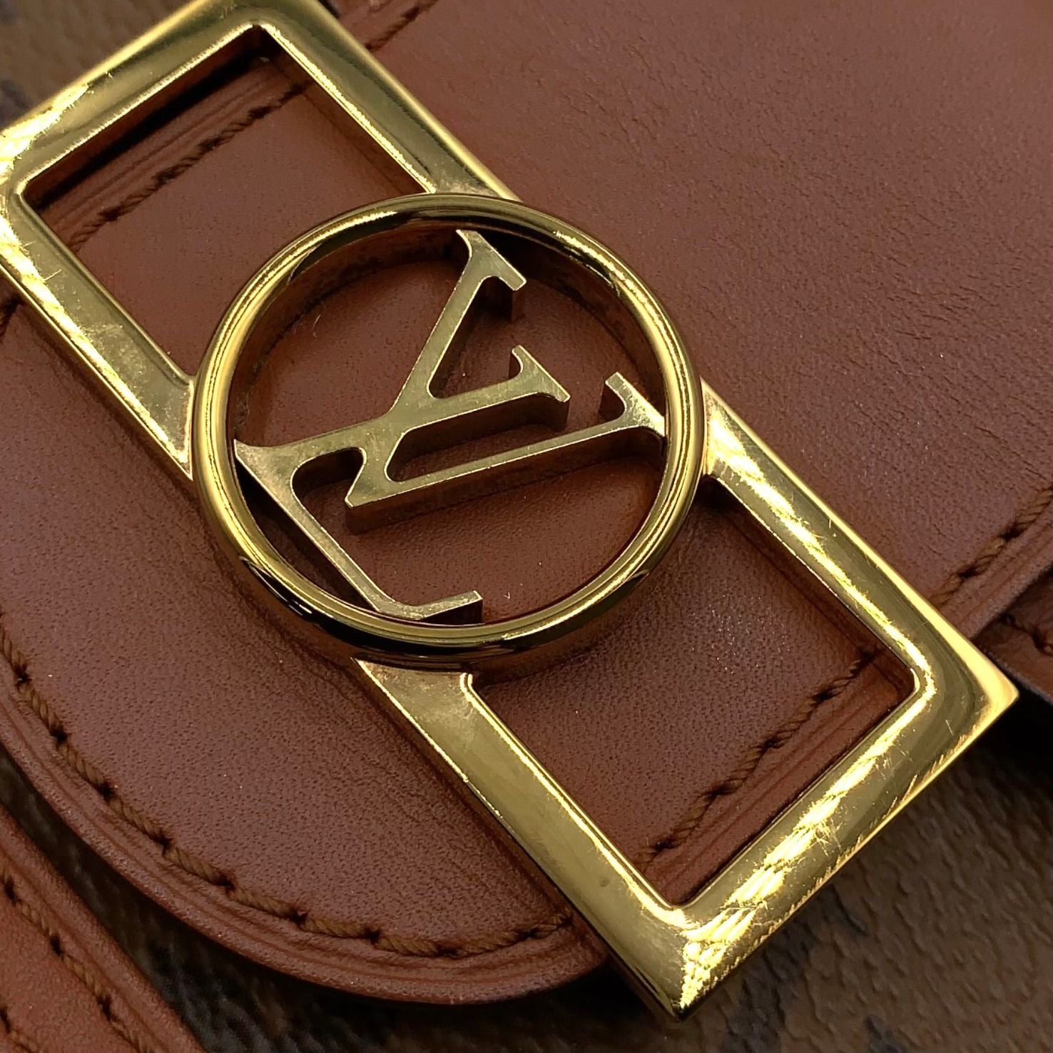 Louis Vuitton Portefeuille Dauphine Monogram Reverse Leather Brown Light — view 7