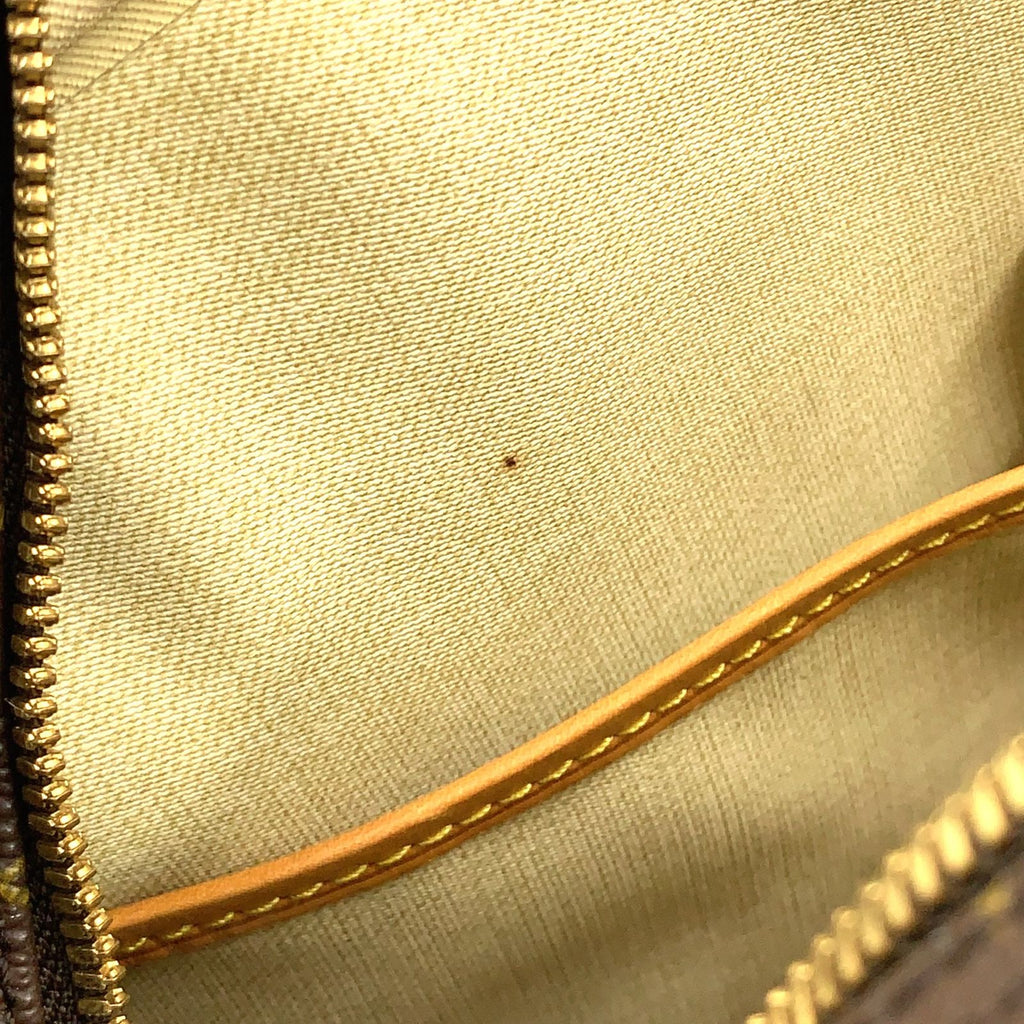 Louis Vuitton Deauville Bowling Vanity Monogram Leather Brown Light Handbag Gold — view 7