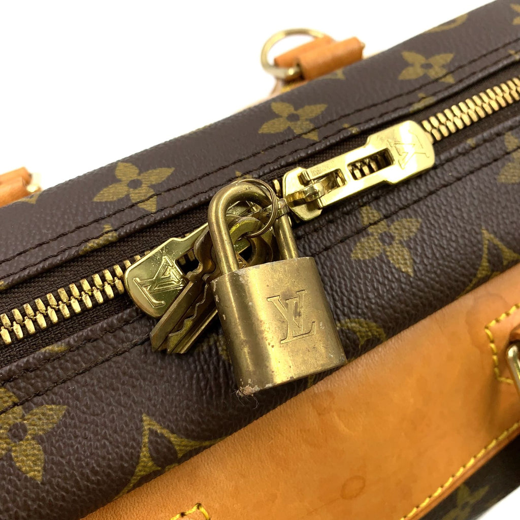 Louis Vuitton Deauville Bowling Vanity Monogram Leather Brown Light Handbag Gold — view 6