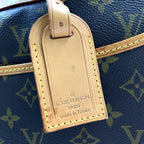 Louis Vuitton Deauville Bowling Vanity Monogram Leather Brown Light Handbag Gold — view 5