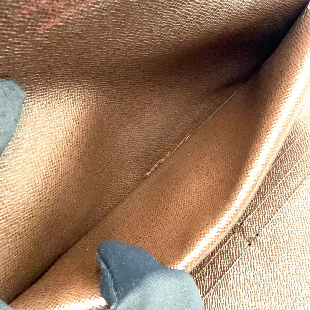Louis Vuitton Portefeuille International Damier Ebene Initials Brown Trifold — view 6