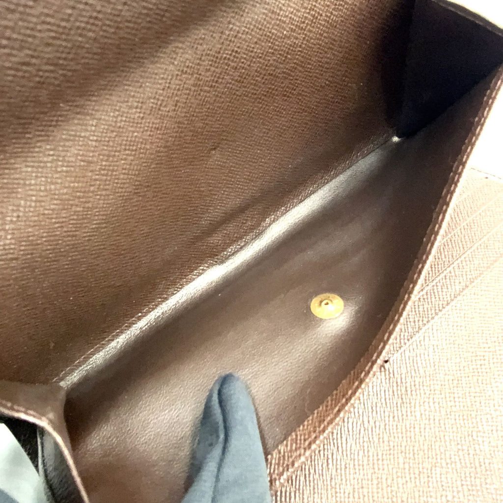Louis Vuitton Portefeuille International Damier Ebene Initials Brown Trifold — view 5