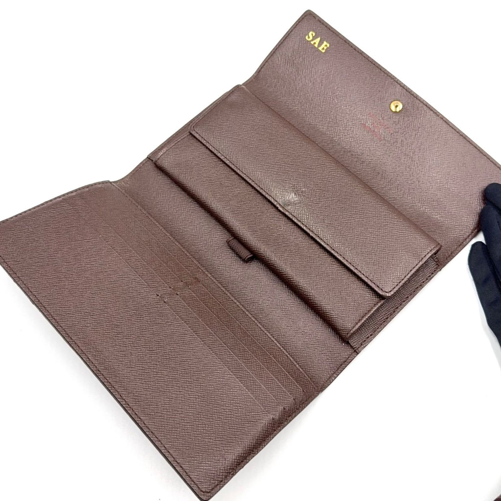 Louis Vuitton Portefeuille International Damier Ebene Initials Brown Trifold — view 3