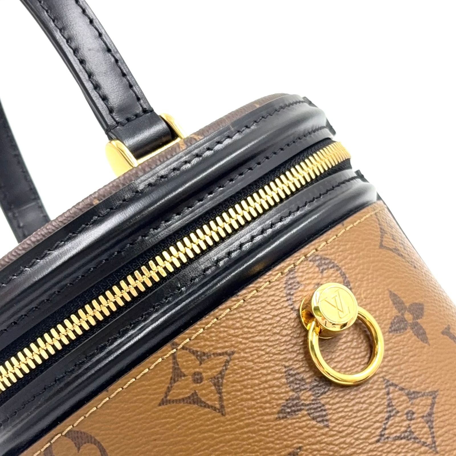 Louis Vuitton Cannes Monogram Reverse 2-Way Shoulder Leather Brown Black — view 9