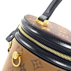 Louis Vuitton Cannes Monogram Reverse 2-Way Shoulder Leather Brown Black — view 8