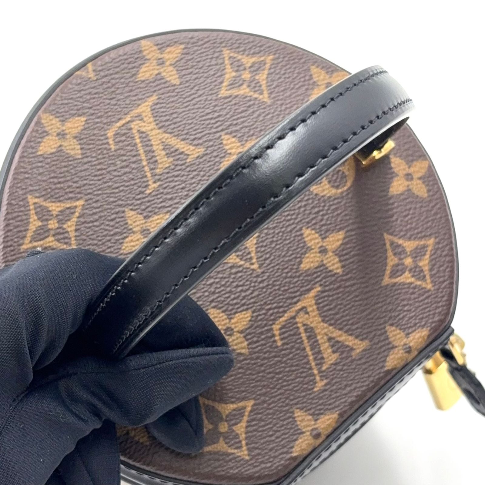 Louis Vuitton Cannes Monogram Reverse 2-Way Shoulder Leather Brown Black — view 7