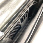 Saint Laurent YSL Logo Plate Leather Black Business Bag Silver — view 7