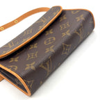 Louis Vuitton Pochette Twin PM Monogram XS Leather Brown Light Shoulder Bag Gold — view 8