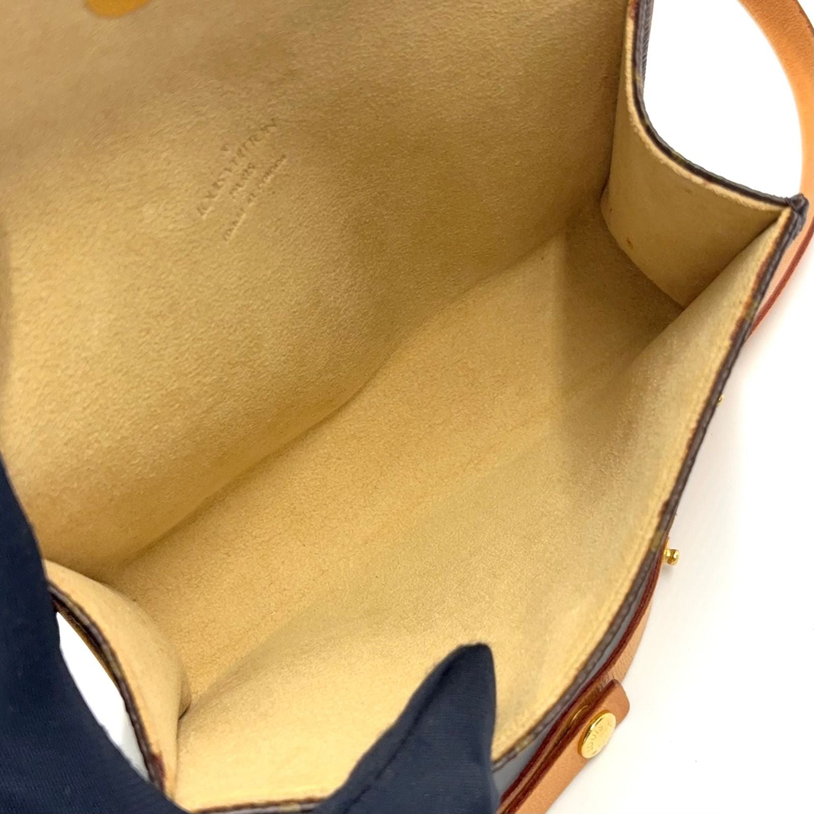 Louis Vuitton Pochette Twin PM Monogram XS Leather Brown Light Shoulder Bag Gold — view 3