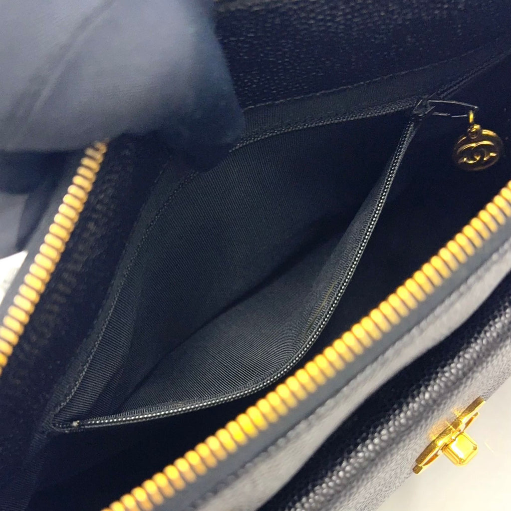 Chanel Caviar Leather CC Logo Black Chain Shoulder Bag Gold — view 7