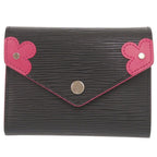 Louis Vuitton Portefeuille Victorine Epi Black Pink Trifold Wallet