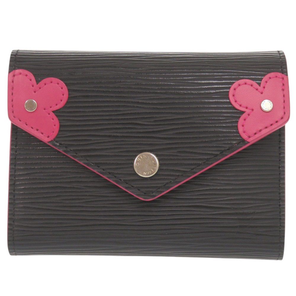 Louis Vuitton Portefeuille Victorine Epi Black Pink Trifold Wallet