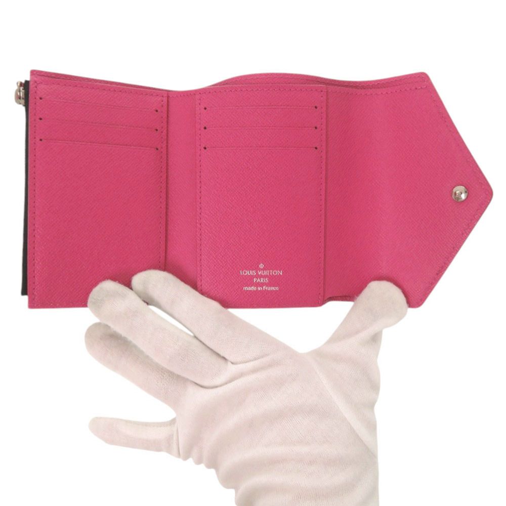 Louis Vuitton Portefeuille Victorine Epi Black Pink Trifold Wallet — view 5