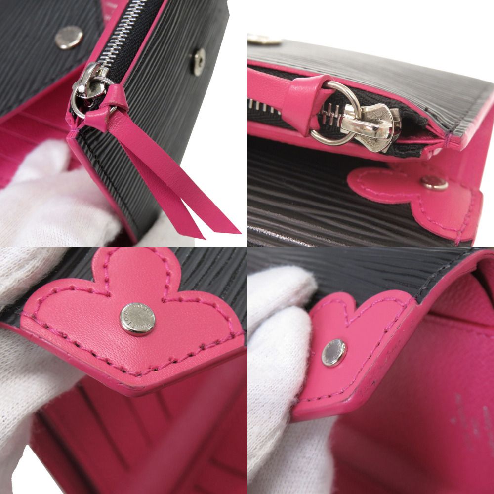 Louis Vuitton Portefeuille Victorine Epi Black Pink Trifold Wallet — view 8