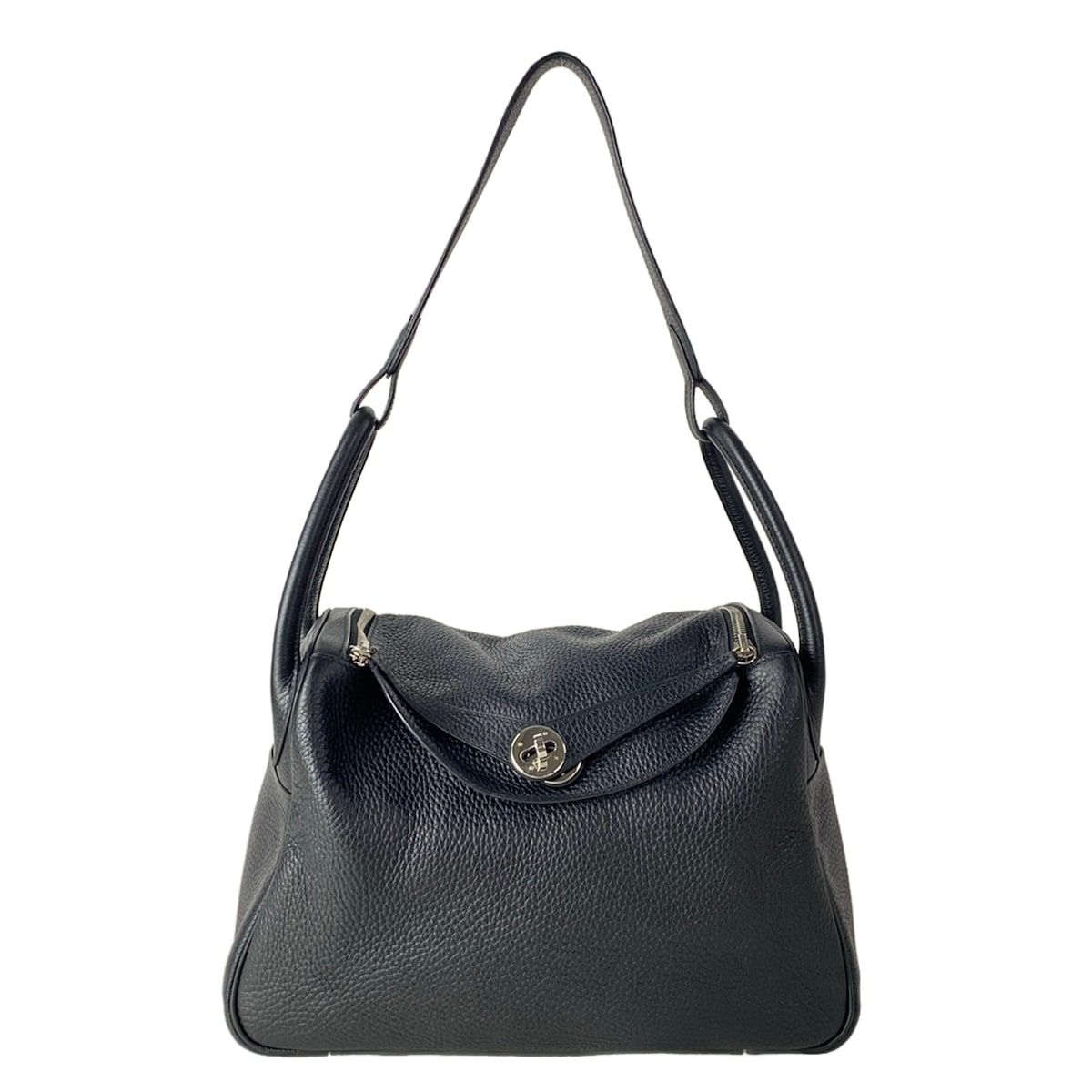 Hermes Shoulder Bag Lindy 30 Black Silver