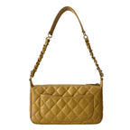 Chanel Shoulder Bag Quilted Beige Chain Gold — view 3
