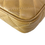 Chanel Shoulder Bag Quilted Beige Chain Gold — view 7