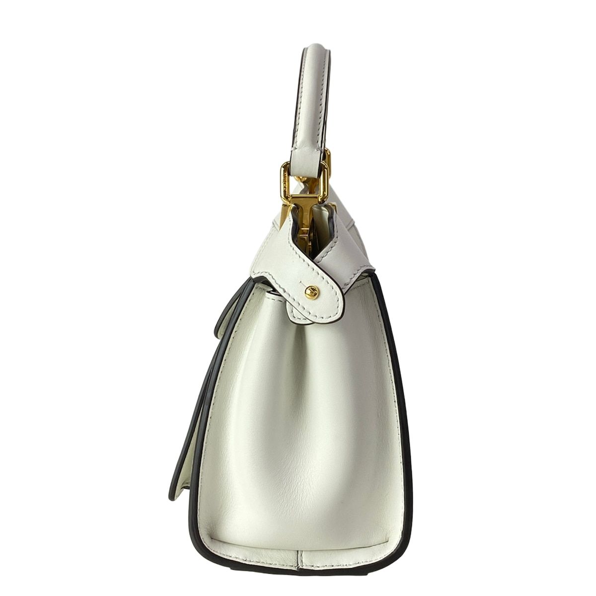 Fendi Handbag Peekaboo Iconic Small White Flap Pocket Leather — view 4