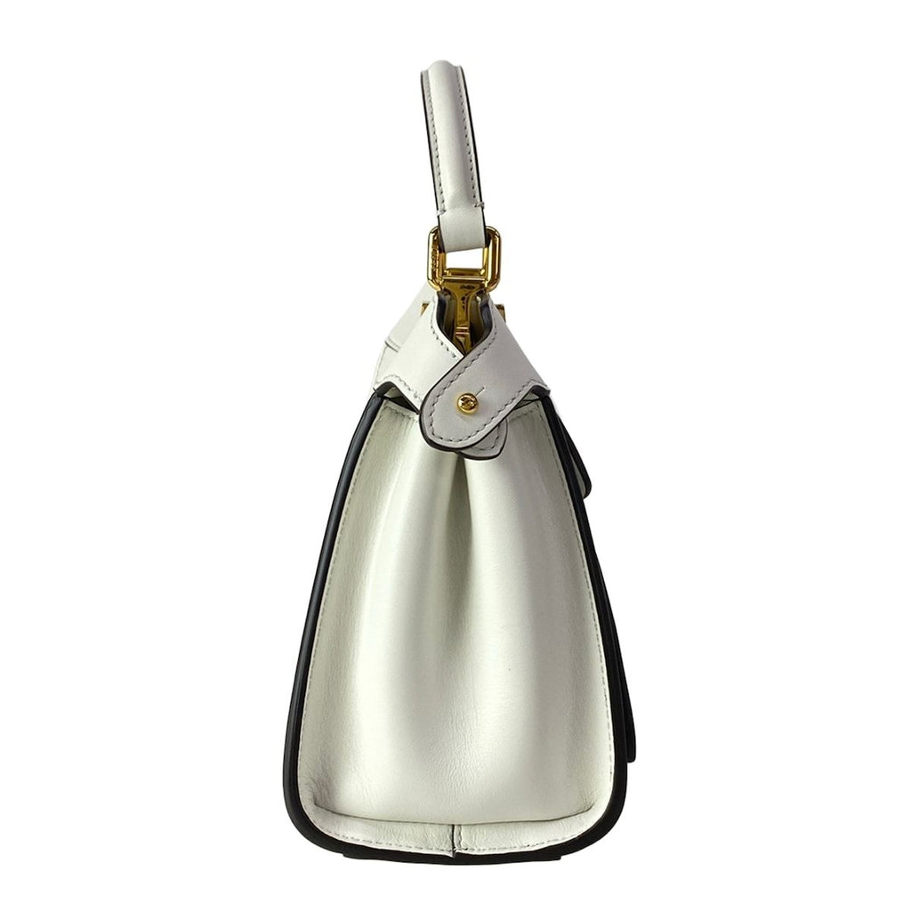 Fendi Handbag Peekaboo Iconic Small White Flap Pocket Leather — view 2