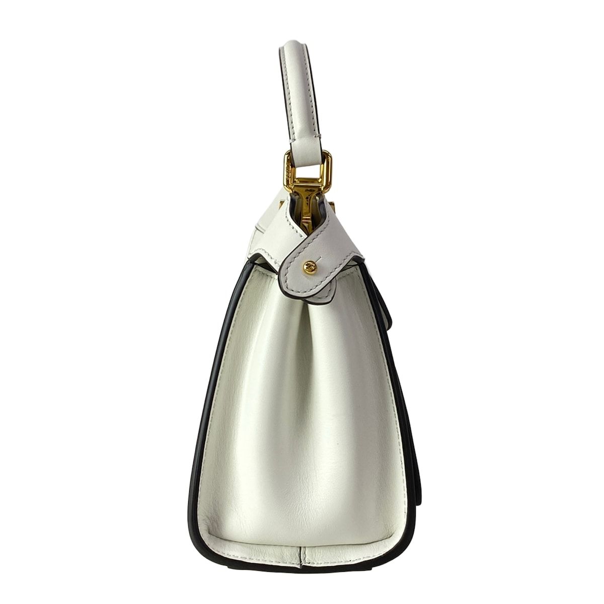 Fendi Handbag Peekaboo Iconic Small White Flap Pocket Leather — view 2