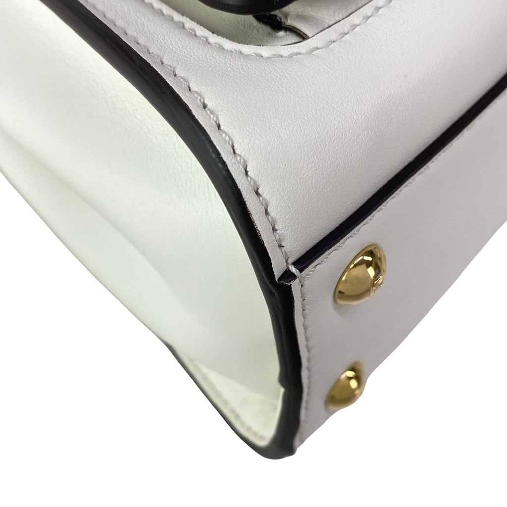 Fendi Handbag Peekaboo Iconic Small White Flap Pocket Leather — view 6