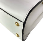 Fendi Handbag Peekaboo Iconic Small White Flap Pocket Leather — view 9