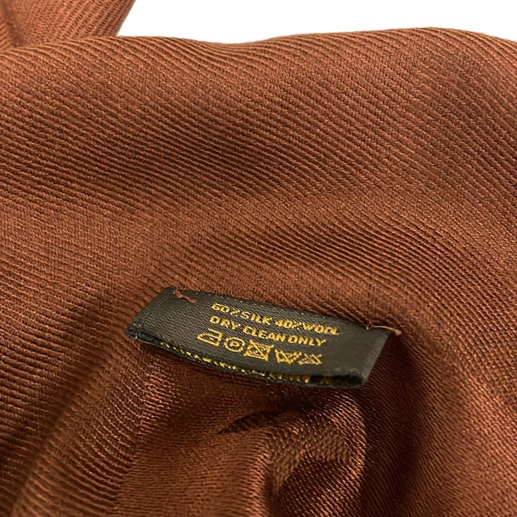 Louis Vuitton Shawl Monogram Chocolat Wool Silk Scarf — view 3