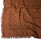 Louis Vuitton Shawl Monogram Chocolat Wool Silk Scarf — view 5
