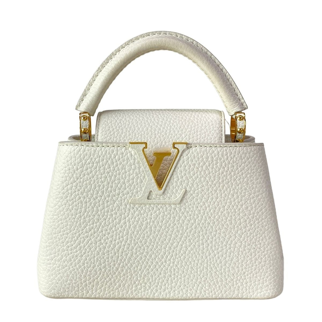 Louis Vuitton Handbag Capucines Mini Snow Leather Cowhide