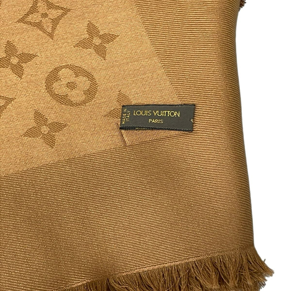 Louis Vuitton Shawl Brown Monogram Wool Silk Scarf — view 2