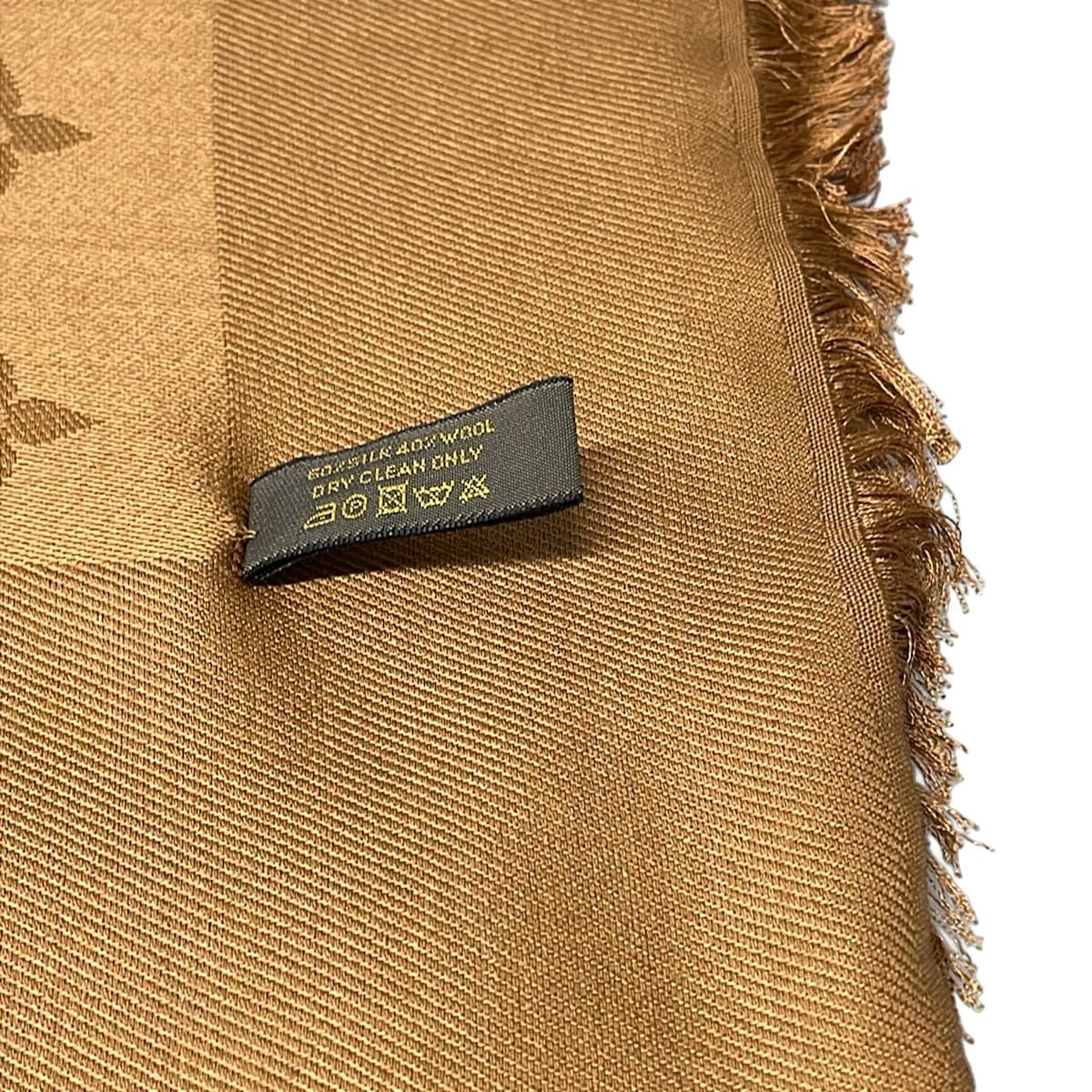 Louis Vuitton Shawl Brown Monogram Wool Silk Scarf — view 3