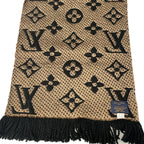 Louis Vuitton Scarf Escharbe Giant Monogram Jungle Black Beige Leopard Wool Silk — view 4