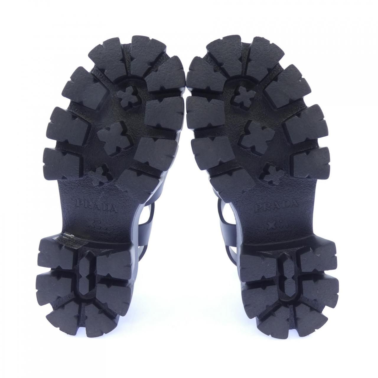 Prada Monolith Triangle Logo Sandals — view 4