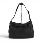 Gucci Horsebit GG Canvas Shoulder Bag Hobo Leather Black — view 2