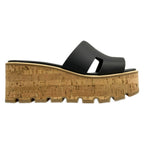 Hermes Mules 37 Eze Black Light Brown Cork Leather — view 4