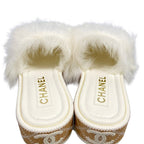 Chanel Mules 37 C CC Logo White Black Lambskin — view 7